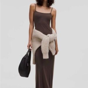 Lululemon Wundermost Spaghetti-Strap Espresso Maxi Dress